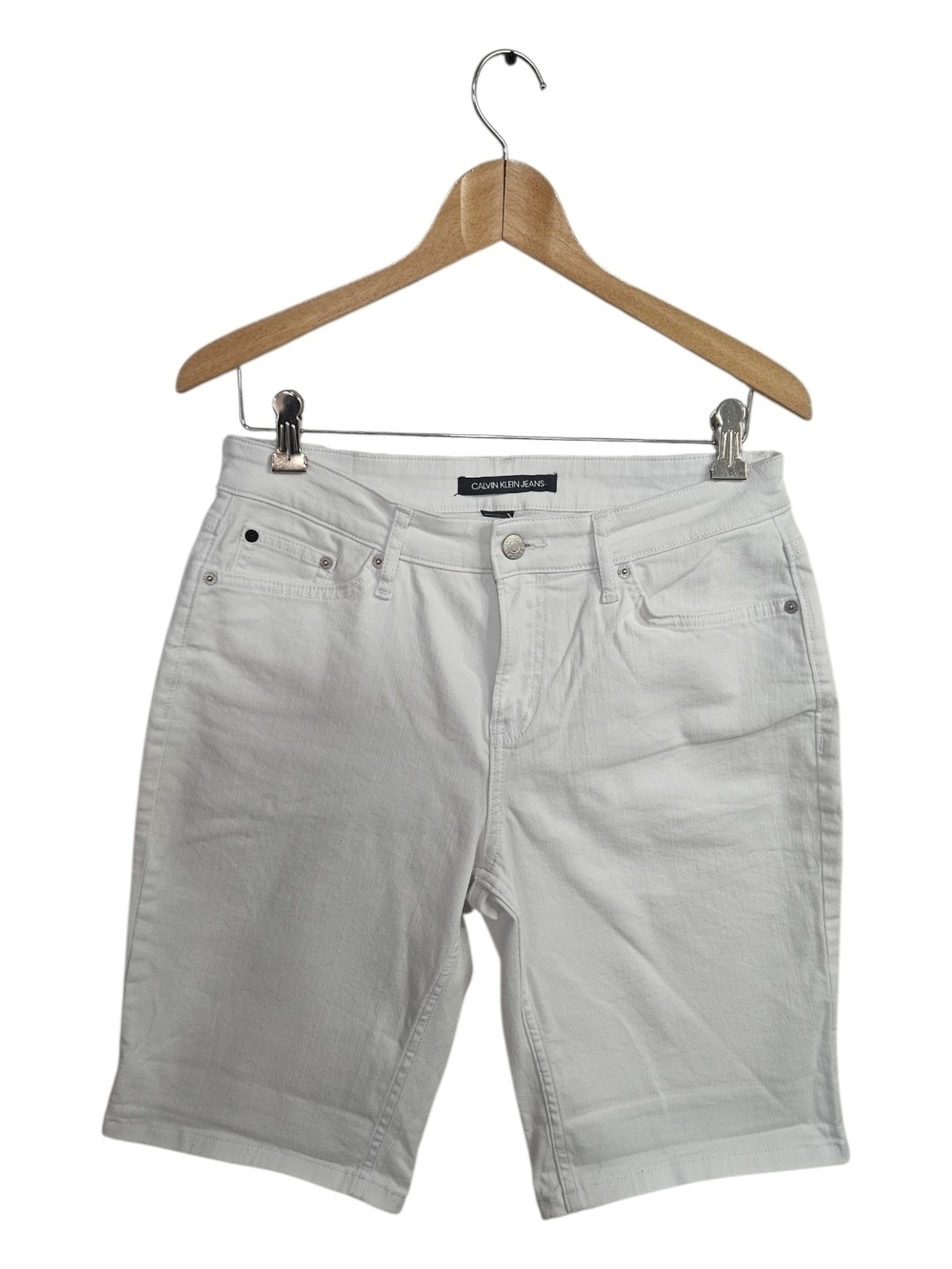 Calvin Klein White Denim Bermuda Shorts Size 6